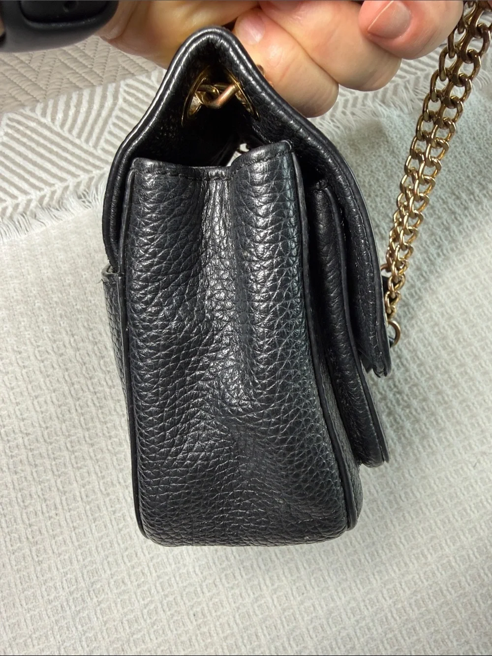 Michael Kors black pebbled leather shoulder or crossbody small bag